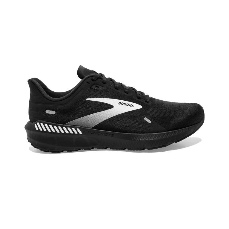 Brooks Launch GTS 9 Lightweight-Supportive Road Running Shoes - Men's - Black/White (76904-HCRY)
